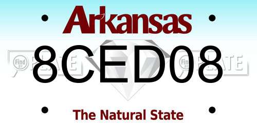 8CED08 Arkansas License Plate