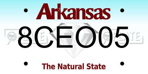 8CEO05 Arkansas License Plate