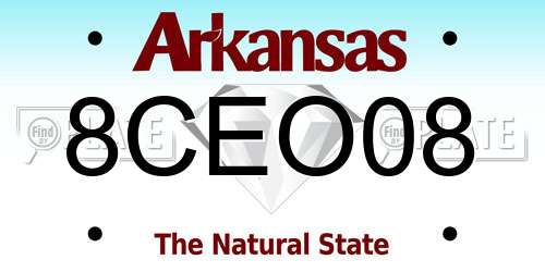 8CEO08 Arkansas License Plate