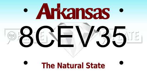 8CEV35 Arkansas License Plate