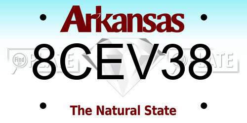 8CEV38 Arkansas License Plate