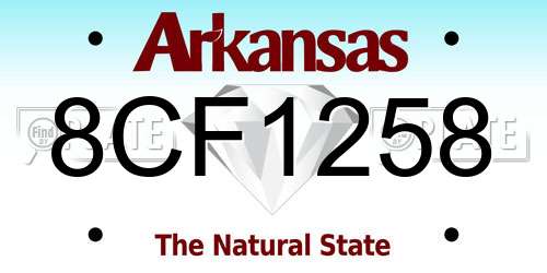 8CF1258 Arkansas License Plate