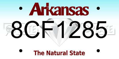 8CF1285 Arkansas License Plate