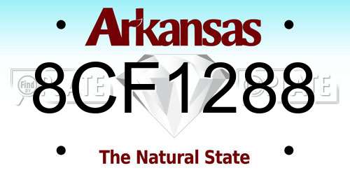 8CF1288 Arkansas License Plate