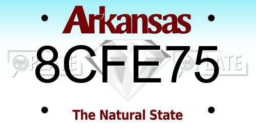 8CFE75 Arkansas License Plate
