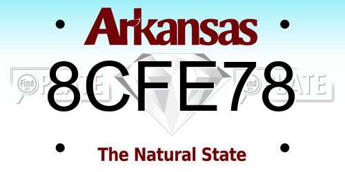 8CFE78 Arkansas License Plate
