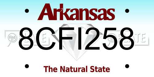 8CFI258 Arkansas License Plate
