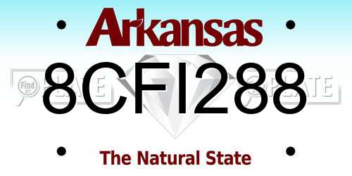8CFI288 Arkansas License Plate