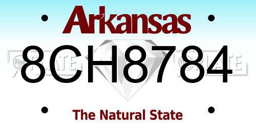 8CH8784 Arkansas License Plate