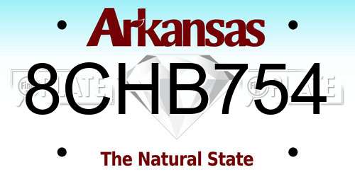 8CHB754 Arkansas License Plate