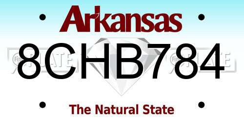 8CHB784 Arkansas License Plate