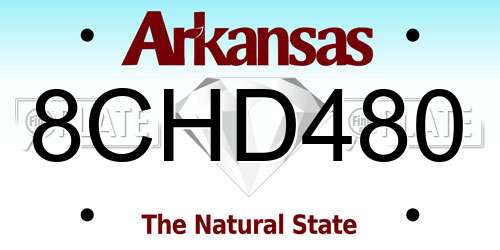 8CHD480 Arkansas License Plate