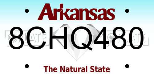 8CHQ480 Arkansas License Plate