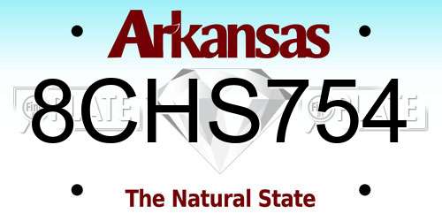 8CHS754 Arkansas License Plate