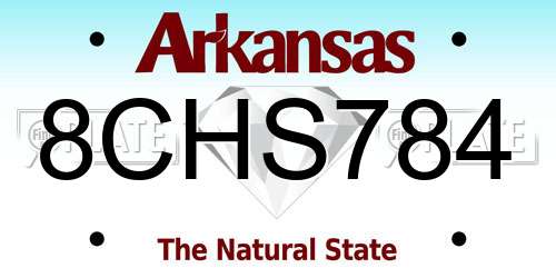 8CHS784 Arkansas License Plate