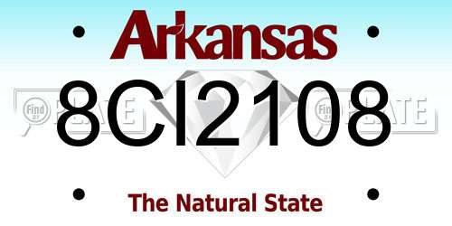 8CI2108 Arkansas License Plate