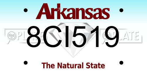 8CI519 Arkansas License Plate