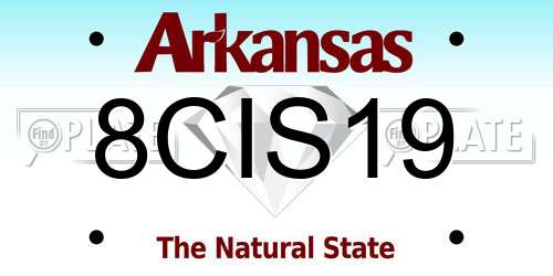 8CIS19 Arkansas License Plate