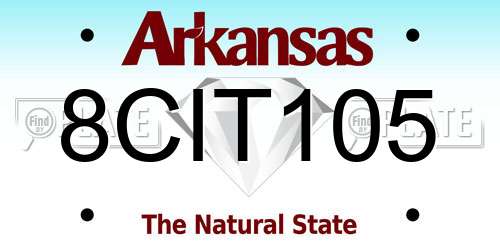 8CIT105 Arkansas License Plate