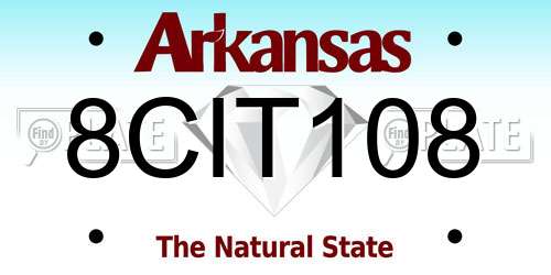 8CIT108 Arkansas License Plate