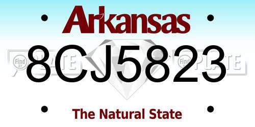 8CJ5823 Arkansas License Plate