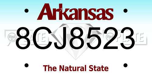 8CJ8523 Arkansas License Plate