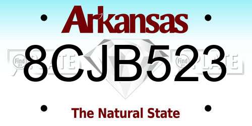 8CJB523 Arkansas License Plate