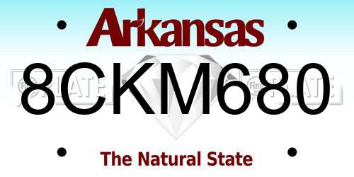 8CKM680 Arkansas License Plate