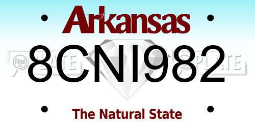 8CNI982 Arkansas License Plate