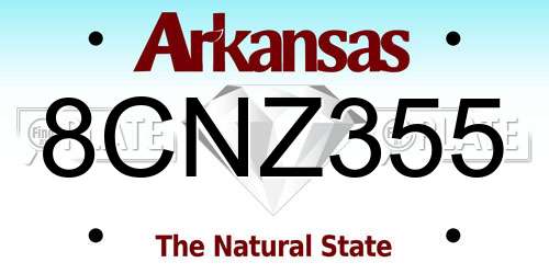 8CNZ355 Arkansas License Plate