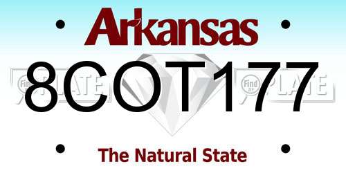 8COT177 Arkansas License Plate