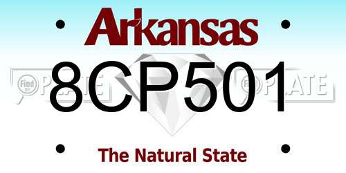 8CP501 Arkansas License Plate