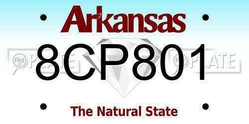 8CP801 Arkansas License Plate