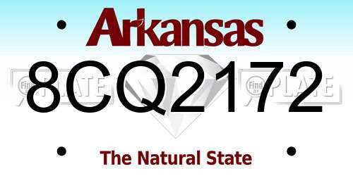8CQ2172 Arkansas License Plate
