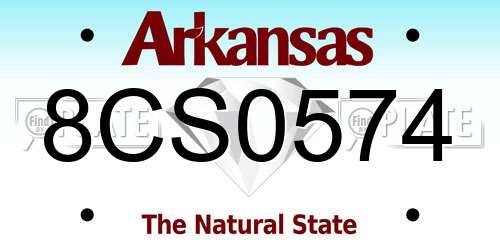 8CS0574 Arkansas License Plate