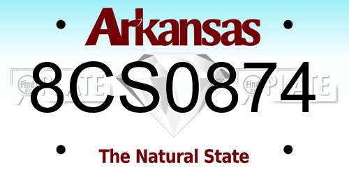8CS0874 Arkansas License Plate