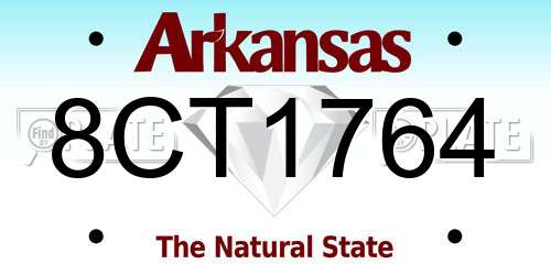 8CT1764 Arkansas License Plate