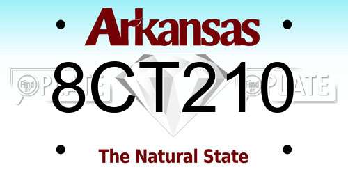 8CT210 Arkansas License Plate