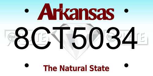 8CT5034 Arkansas License Plate
