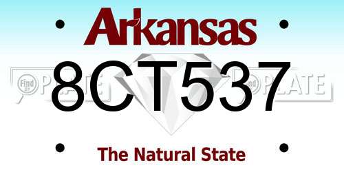 8CT537 Arkansas License Plate