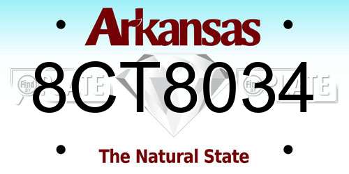 8CT8034 Arkansas License Plate