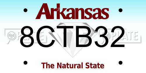8CTB32 Arkansas License Plate