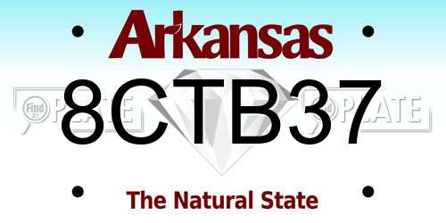 8CTB37 Arkansas License Plate