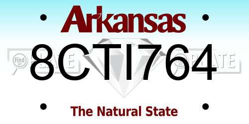 8CTI764 Arkansas License Plate