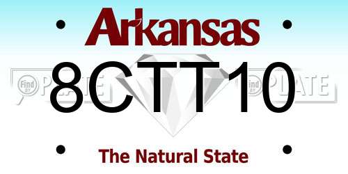8CTT10 Arkansas License Plate