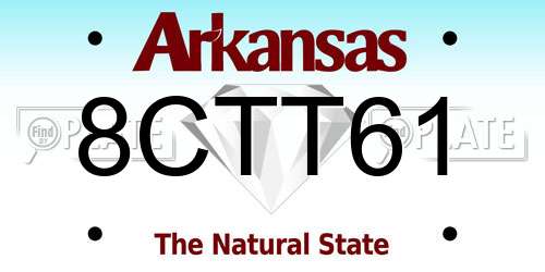 8CTT61 Arkansas License Plate