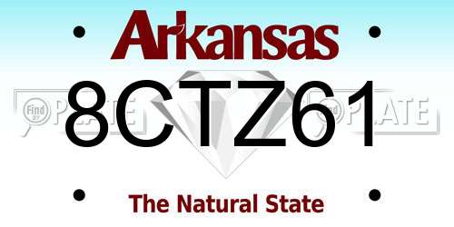 8CTZ61 Arkansas License Plate