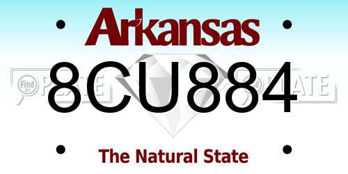 8CU884 Arkansas License Plate