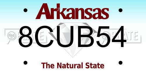 8CUB54 Arkansas License Plate