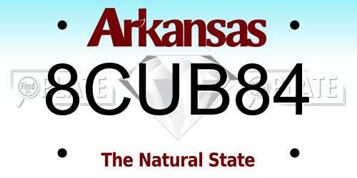 8CUB84 Arkansas License Plate